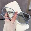 Trendy Milky Coffee Photochromic Myopia Glasses Anti Blue Light Sunglasses Women Fashionable Polygonal Short Sight Glasses
