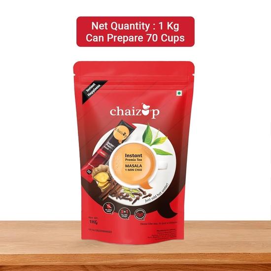 Chaizup Premium 1 Min Instant Masala Tea Premix - 1 кг Поли | Ароматизаторы Масала | Приблизительно. 72 порции | 1 кг