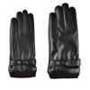 PU Gloves for Men and Women In Autumn and Winter Keep Warm and Fashionable Black Couples Add Velvet Touch Screen To Prevent Wind.