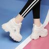 Spring Autumn Thick Bottom Dad Shoes Woman White Black Chunky Sneakers Women  PU Leather Platform Sneakers Ladies