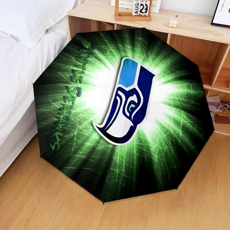 Seahawks Team Spirit Umbrella Folding umbrella, automatic umbrella 8-Frame for Travel, camping Use Gift for Halloween Christmas