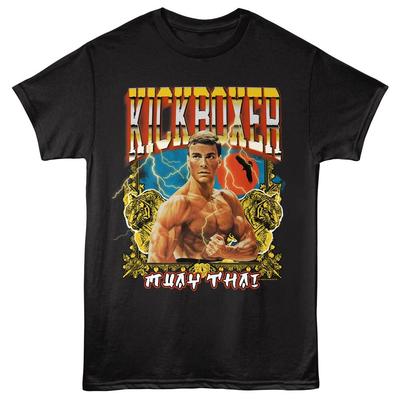 KICKBOXER Фильм Взрослая Футболка ВАН ДАММ ДВА ТИГРА Официальная Черная Хлопковая Унисекс Футболка