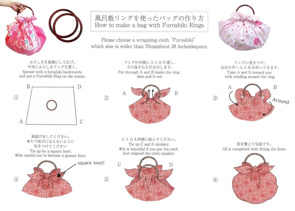 Miyamoto Kenema Small Furoshiki for Lunch Japanese Cherry Blossom and Rabbit Made In Japan (Wrapping Cloth) Boxes, Hand-Printed Pattern, Design,