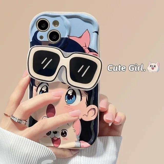 Шикарный чехол для солнцезащитных очков для девочек с держателем Tok Wave для телефона Vivo V25E V21E V23 V27 Pro Y27 Y17S Y35 Y22 Y21S Y16 Y72 Y53S Y33S Y78