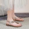 Women's Summer New Rhinestone Thong Sandals Large Size Thick Sole Casual Sandals
