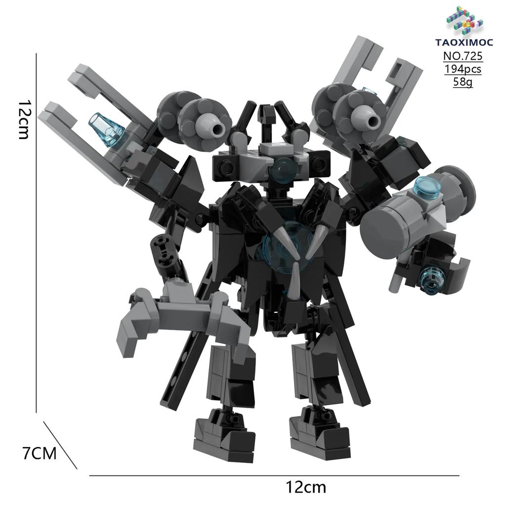 Skibidi Toilet MOC Абстрактный Робот Набор Строительных Блоков Совместимый С MT61-B Ракетный Рюкзак Телевизионный Король Масштабная Модель Блочные Кирпичики Игрушки Игровые Наборы