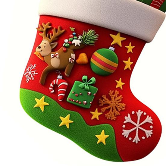 Yousheng Christmas Socks Santa Claus Red Hanging Ornament Acrylic Decorative Keychain Pendant Xmas Stockings Wall Decoration