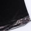 Kaslead New Women clothes Western Style Fashion Hem Sequins Sequin Split Velvet Skirt