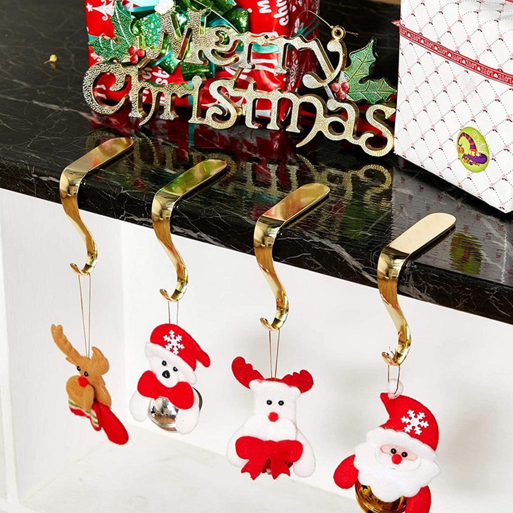 Stylish Christmas Stocking Holders Accessory for Fireplaces Mantels Hook and Garlands Clip In Sturdy Metal Materials