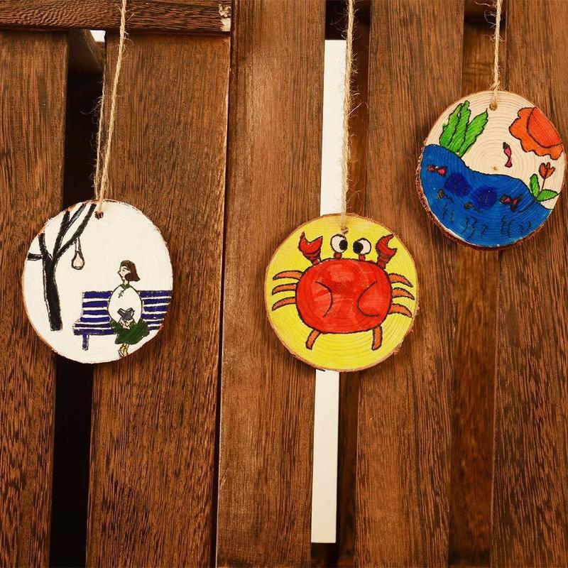 10 шт., круглые необработанные ломтики дерева из натуральной сосны, круги с корой дерева, бревна, диски, сделай сам, поделки, картина для свадебной вечеринки