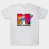 Мужская черная футболка с принтом Логотип MTV с абстрактным принтом на трансферной бумаге без вырезания Хлопковая футболка
