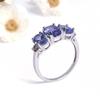 Серебряное кольцо Deep Light Luxury Natural Blue Tanzanit с редкими драгоценными камнями, ювелирные украшения, подарок на женский юбилей и банкет