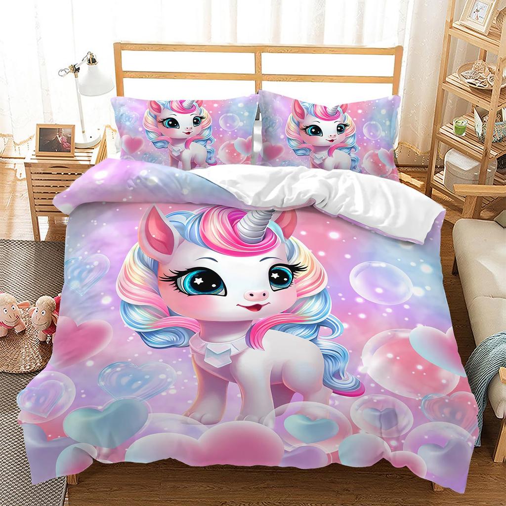 Cute Scales Three-Piece Quilt Cover 3D Digital Printing Bedding Set