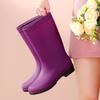 Женские британские модные резиновые полусапоги до середины икры - Нескользящие, теплые матовые галоши для кухни и других мест