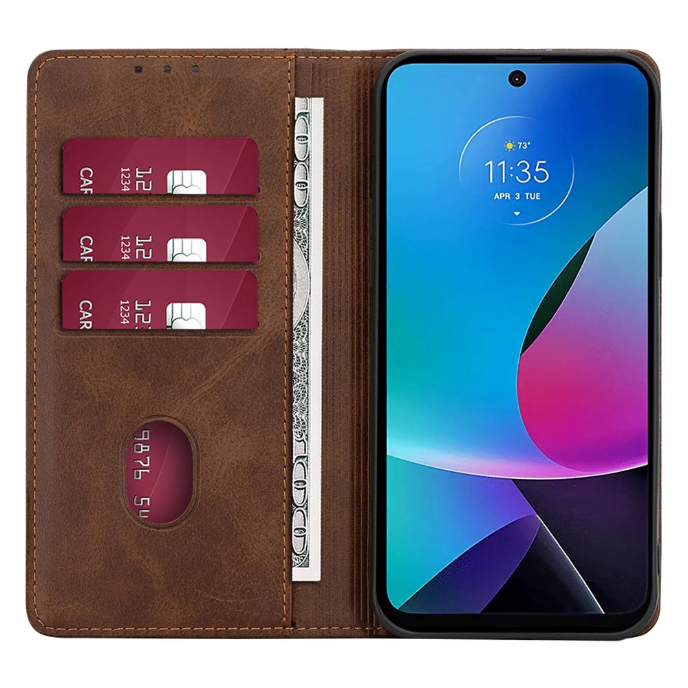 Кожаный чехол-книжка с магнитной застежкой для Motorola Moto G45 5G/G34 5G