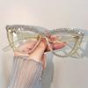 Elegant Cat Eye Reading Glasses with Rhinestone Embellishments - Suitable for Presbyopia