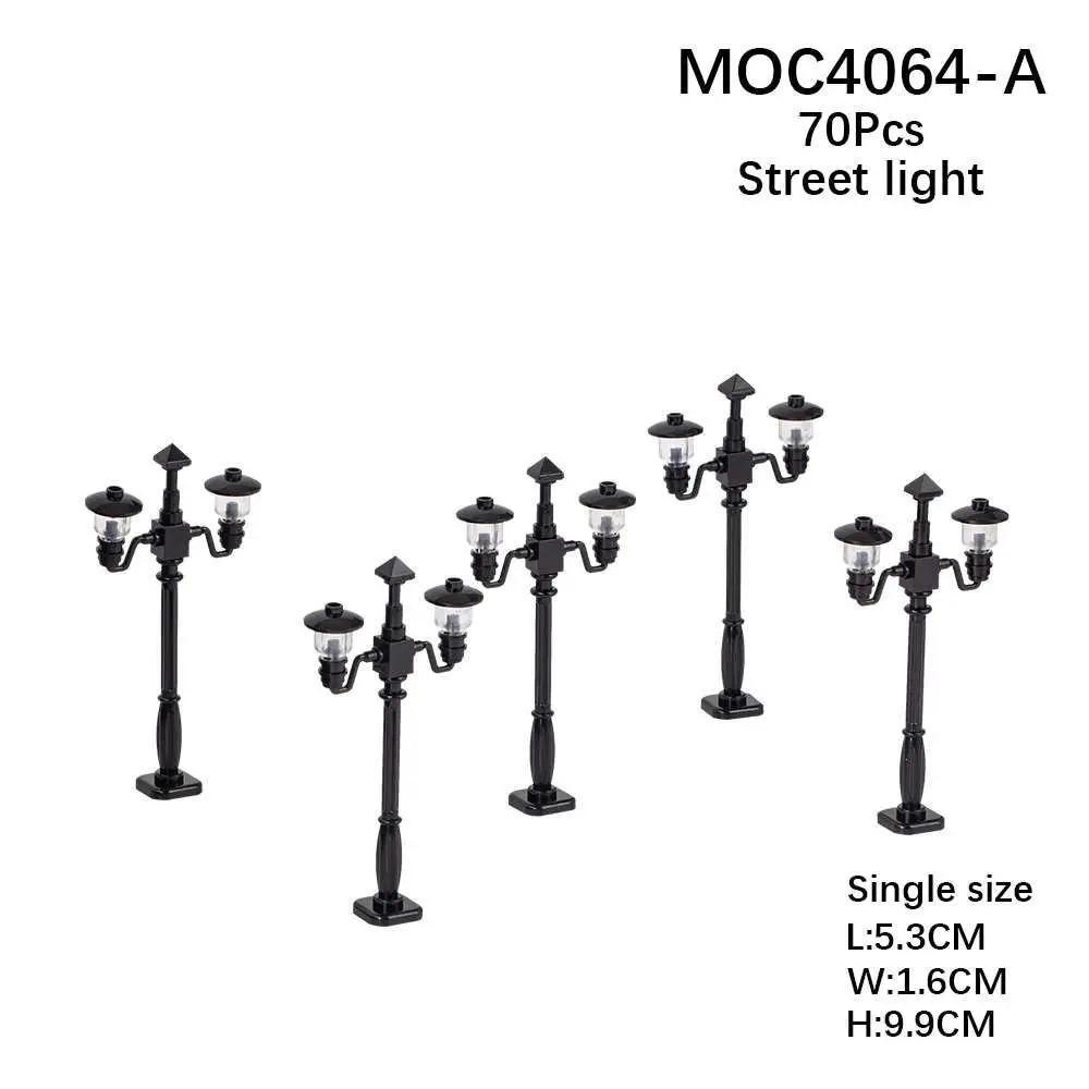 City Street Series Building Blocks Accessories Rail Transit Train Signal Light Railings Brick Toilet Flower Bed Phone Box Toy