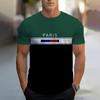 Hot-selling PARIS Letter Print Men T-shirt Crew Neck Print Refreshing Casual Breathable Comfortable Men's T-shirt