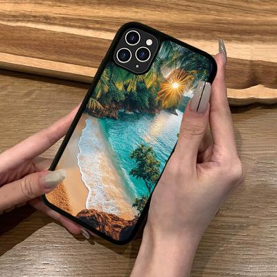 Sea Tropical Palm Trees Beach Phone Case Silicone PC+TPU For For IPhone 11 12 13 14 15 16 Plus Pro Max Cover