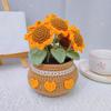 1 Set Vibrant Color Simulation Flower Creative DIY Crochet Kit Tulip Potted Crochet Material Bag