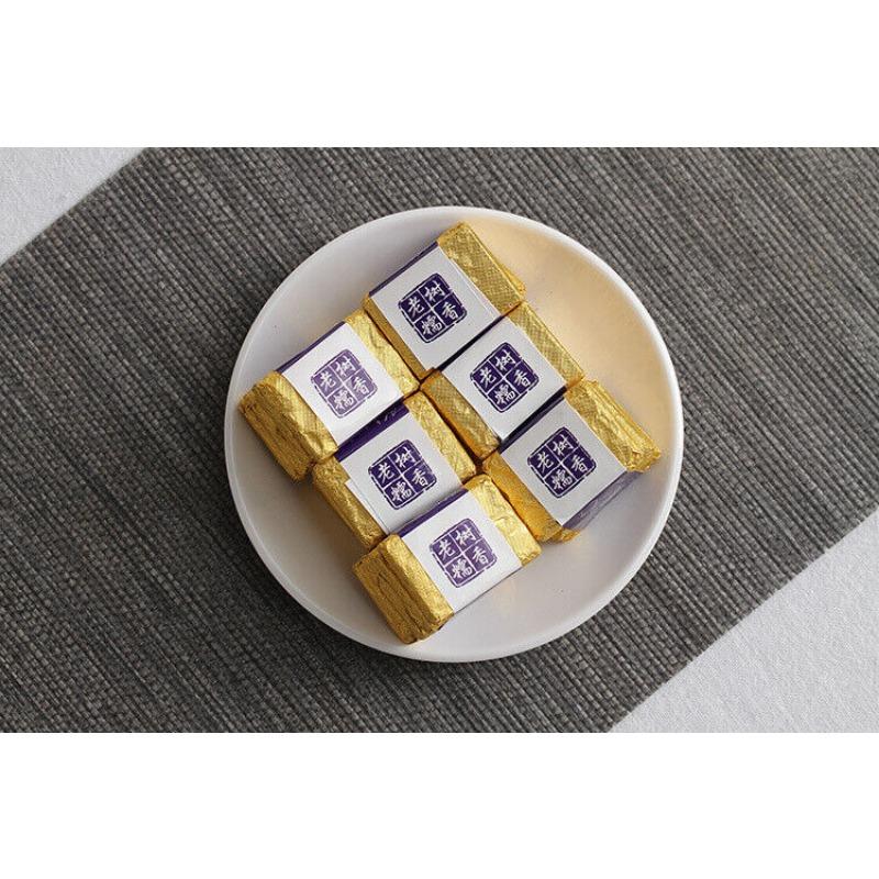 500 г Юньнаньский спелый чай Пуэр, клейкий ароматный мини-чай с квадратными кирпичиками, тонкие ломтики