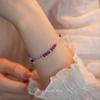 Natural Purple Crystal S925 Silver Bracelet Handmade Woven Bracelet Girl Party Gift