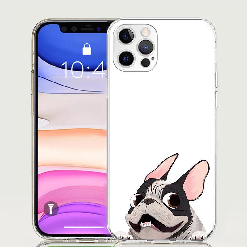 Чехол для телефона с мопсом и французским бульдогом для Apple iphone 16 15 14 13 12 Mini 11 Pro Max 16E X XS XR 7 Plus 8 + SE 2020 Трендовый Забавный