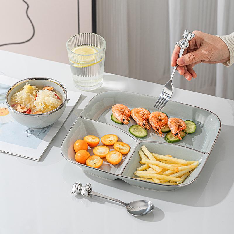 Легкая роскошная керамическая бытовая раздельная тарелка