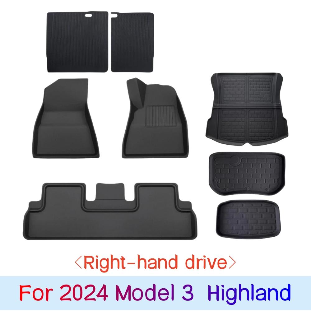 3D коврик для пола Tesla Model 3 Model Y 2017-2025 Premium All Weather Anti-Slip напольный коврик Custom Fit 2025 Model 3 Highland