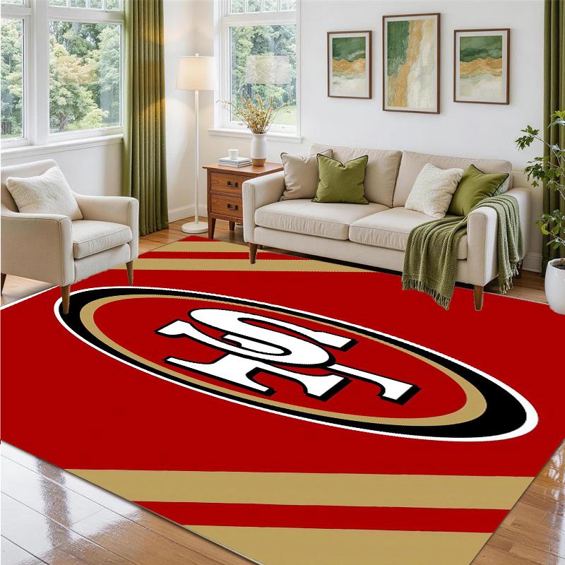 San Francisco 49ers Design Crystal Velvet Rug Soft Decorative Mat for Bedroom Entrance