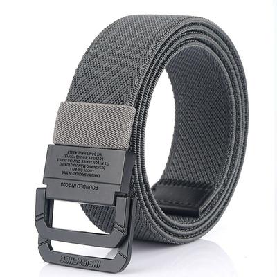 Эластичный эластичный холст с пряжкой с двумя кольцами, тонкий узкий ремень, модный ремень, ремень для брюк из холщовой ткани