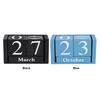 Vintage Wooden Calendar Desktop Wood Block Month Date Display Home Office Decoration