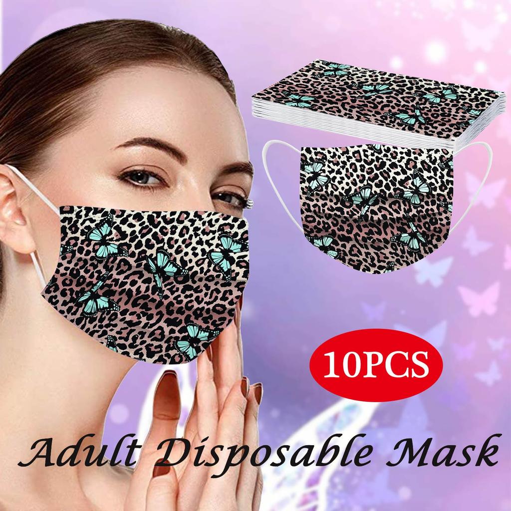 10PCS Adult's Mask Paisley Print Disposable Face Mask Industrial 3Ply Ear Loop