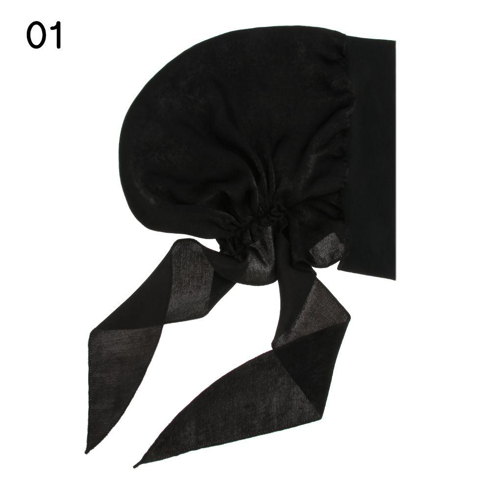 Adjustable Elastic Printed Pre-Tied Chemo Pirate Cap Cancer Head Scarf Muslim Turban Hair Loss Hat