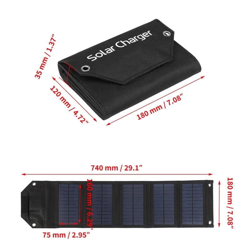 4Вт 8Вт 12Вт 10Вт 16Вт Складная солнечная панель 5В USB Портативная складная сумка Зарядное устройство для аккумулятора для телефона Туризм на открытом воздухе Водонепроницаемый Power Bank
