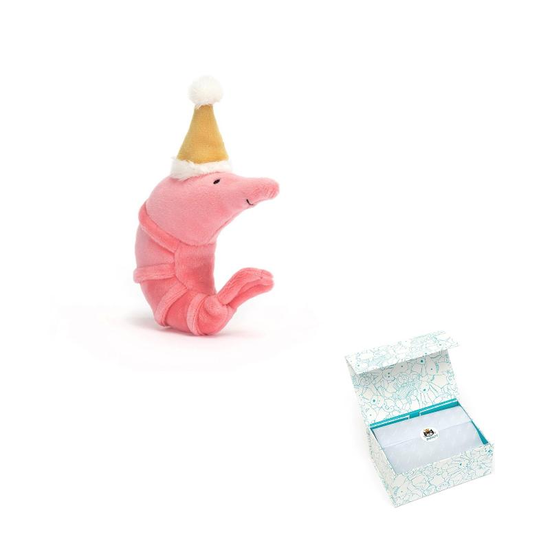 Jellycat Серия «Океан» Праздничная Ракообразная Креветка Кукла-Комфортер Плюшевая Кукла Высота 14 см