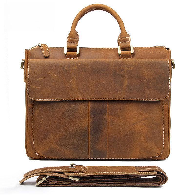Мужской кожаный деловой и дорожный портфель Jiameida: Сумка-мессенджер и сумка для ноутбука из натуральной кожи