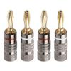 NOSTALSIC Banana Plug Красный Белый 24k Gold Easy Double Screw Совместимость с 12AWG для аудио частей + Набор, без пайки, с покрытием, установка,