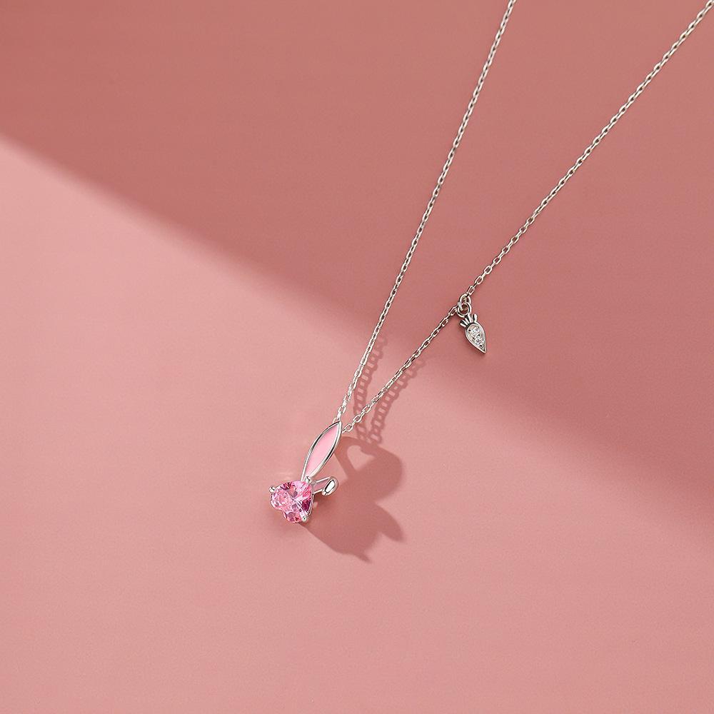 RUI RUI YU розовый кристалл кролик кулон ожерелья для женщин ключицы цепи ожерелья ювелирные изделия