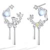 "YINCHIE" Earrings Ladies Popularity Compatible with Metal Allergies High Quality Zirconia Month Rabbit Moonstone Silver 925 Accessories Cute Sway