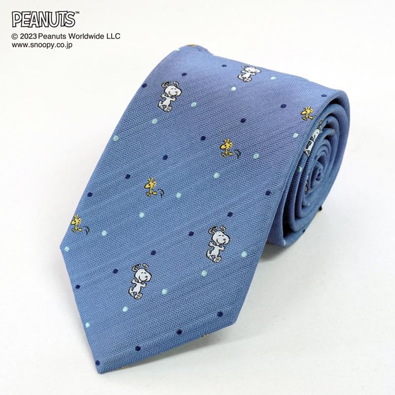 PEANUTS Снупи Вудсток Галстук, Горошек, PN918307, Светло-голубой