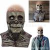 Double-layered Jack latex headgear with blood-colored brain and skull, skull mask with movable jaw