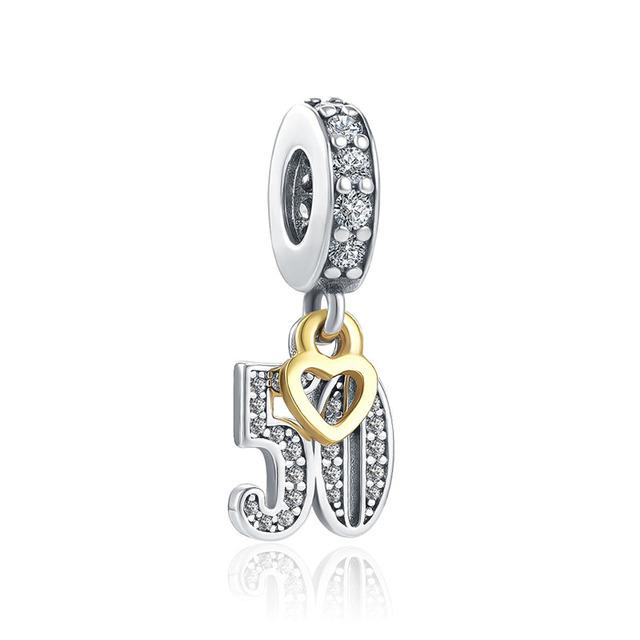 925 Серебро Европа С Днем Рождения Воздушный Шар Шарм Ожерелье Из Бисера Цифровой Подвеска Женские Ювелирные Изделия Подарок Подходит Оригинальный Браслет