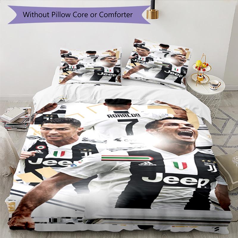 Ronaldo's Ronaldo Joins Juventus Bedding Set, Breathable Duvet Cover with Pillowcases, Soft Bed Linen for Bedroom Home Decoration, Perfect Festival Bi