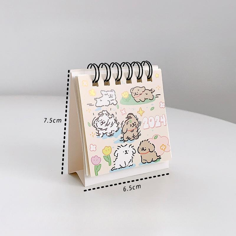 Мини-Настольный Календарь Маленький Ретро Европейский Стиль Цветочный Календарь 2024 Прекрасный Портативный Календарь Студенческий/Офисный Настольные Аксессуары