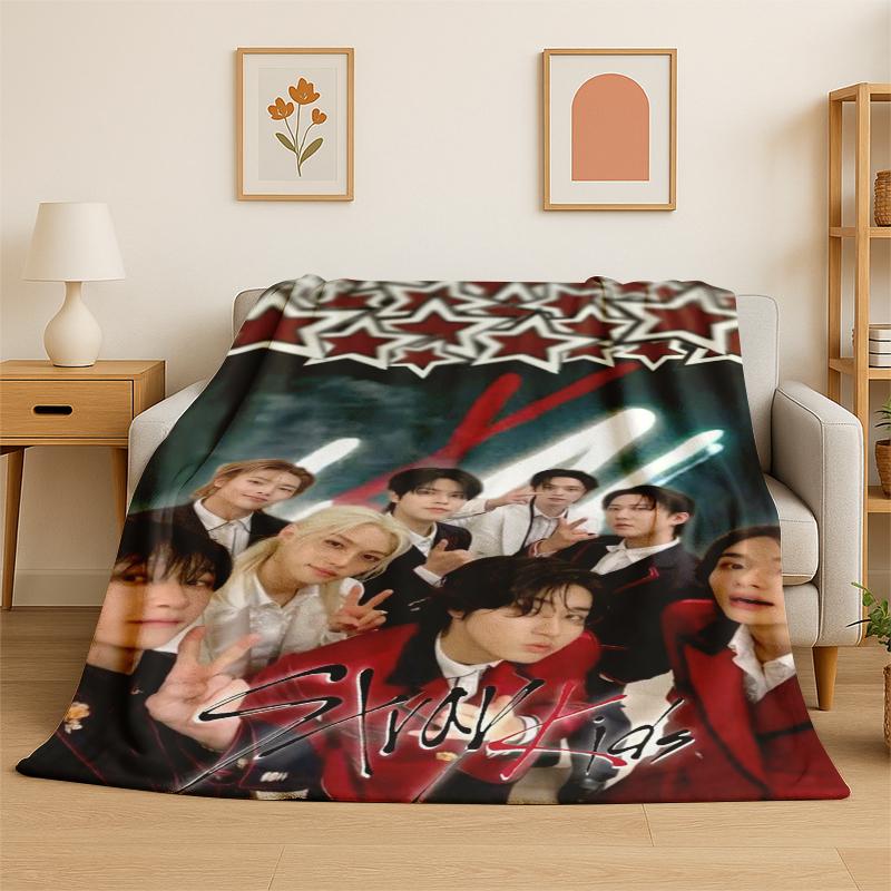 Kpop Stray Kids Музыкальная Звезда Фланелевое Одеяло Мягкое Теплое Плед для Спальни Гостиной Кровати Путешествий Кемпинга Пикника Подарок