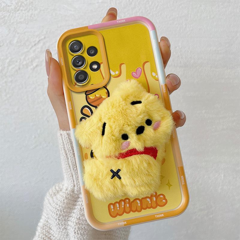 KEYSION Cute 3D Cartoon Plush Case for Samsung A53 5G A23 with Lanyard Silicone Shockproof Phone Cover for Galaxy A13 4G A53 5G