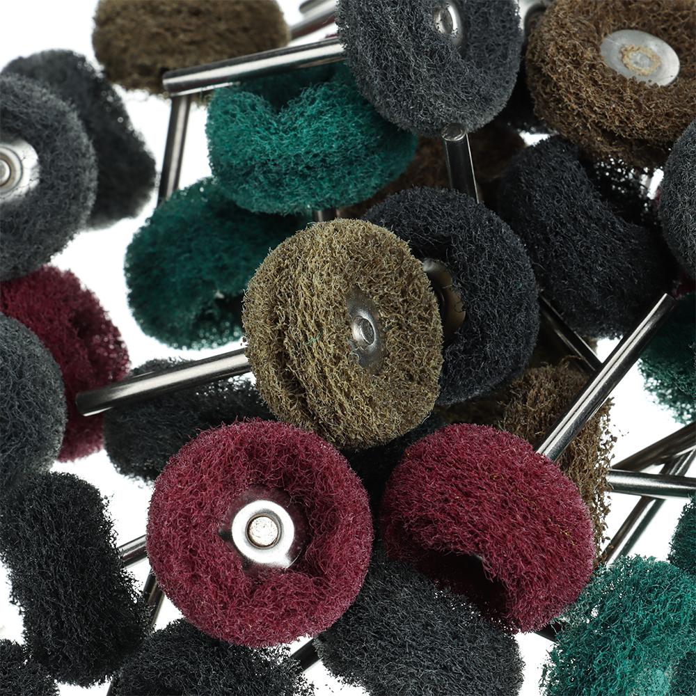 10pcs Abrasive Sanding Accessories Drill Abrasive Brush Polishing Wheel with 3mm Shank Nylon Buffing