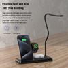 HT-503 Folding 15W Wireless Charger for Phone/Watch/Earbuds with Touch Control LED Table Lamp