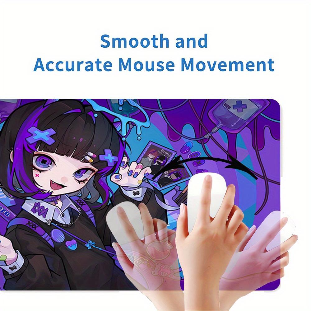 1pc Large Gaming Mouse Pad, UV Reactive Non-Slip Desk Mat, Washable PolyesterGamer, Cyberpunk, HeraheranComputer Pad with Vibrant Game Machi